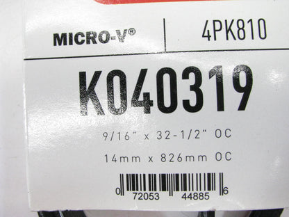 Gates K040319 Serpentine Belt - 0.56'' X 32.50'' - 4 Ribs