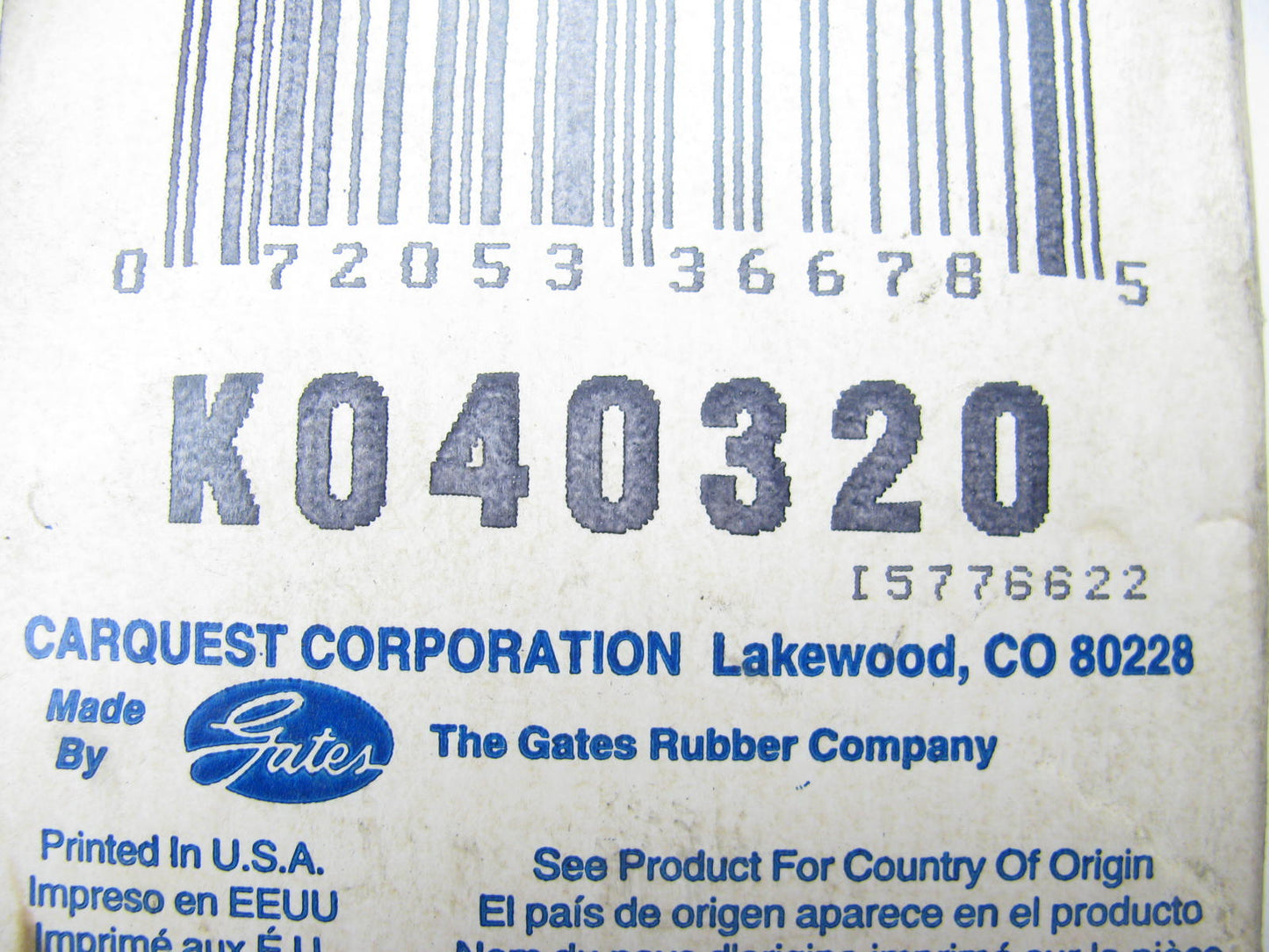 Gates K040320 Serpentine Belt - 0.56'' X 32.00'' - 4 Ribs