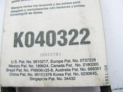 Gates K040322 Serpentine Belt - 0.56'' X 33.00'' - 4 Ribs