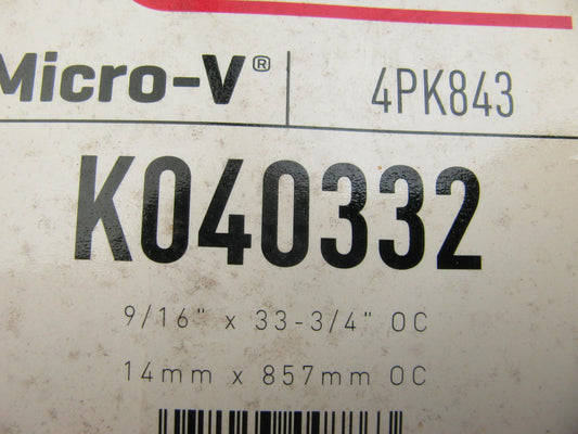 Gates K040332 Serpentine Belt - 0.56'' X 34.00'' - 4 Ribs