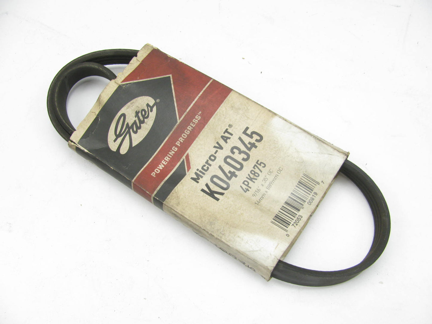 Gates K040345 Serpentine Belt - 0.56'' X 35.00'' - 4 Ribs