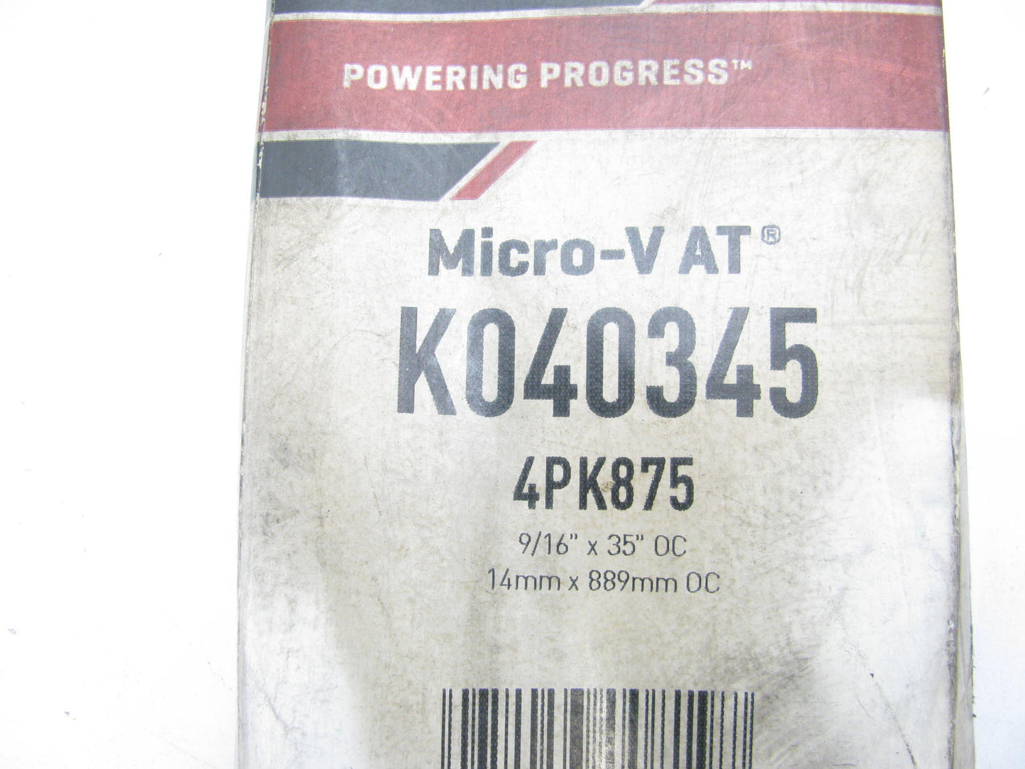 Gates K040345 Serpentine Belt - 0.56'' X 35.00'' - 4 Ribs