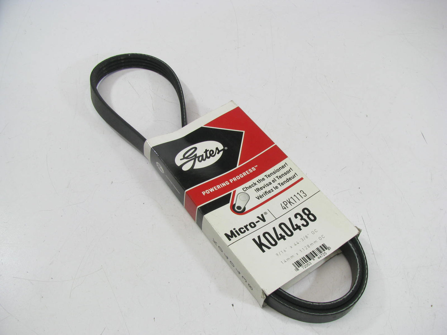 Gates K040438 Serpentine Belt - 0.56'' X 44.00'' - 4 Ribs
