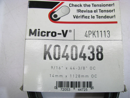 Gates K040438 Serpentine Belt - 0.56'' X 44.00'' - 4 Ribs