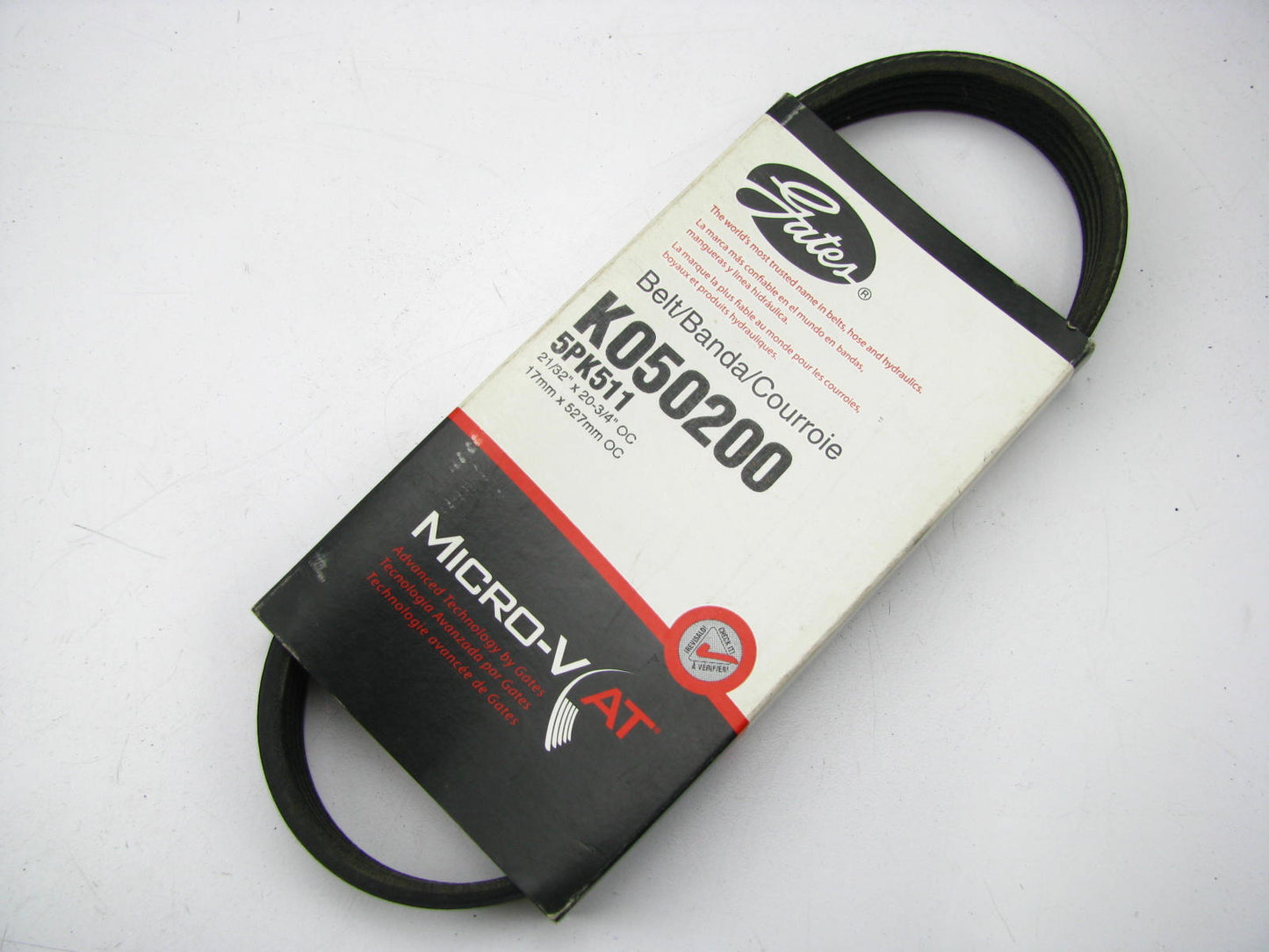 Gates K050200 Serpentine Belt - 0.69'' X 20.50'' - 5 Ribs