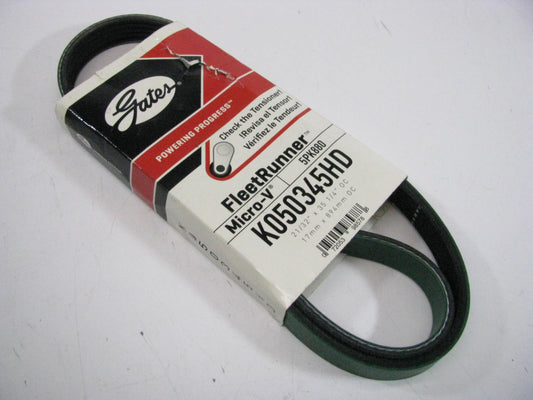 Gates K050345HD Alternator Serpentine Drive Belt - 0.69'' X 35.00'' - 5 Ribs