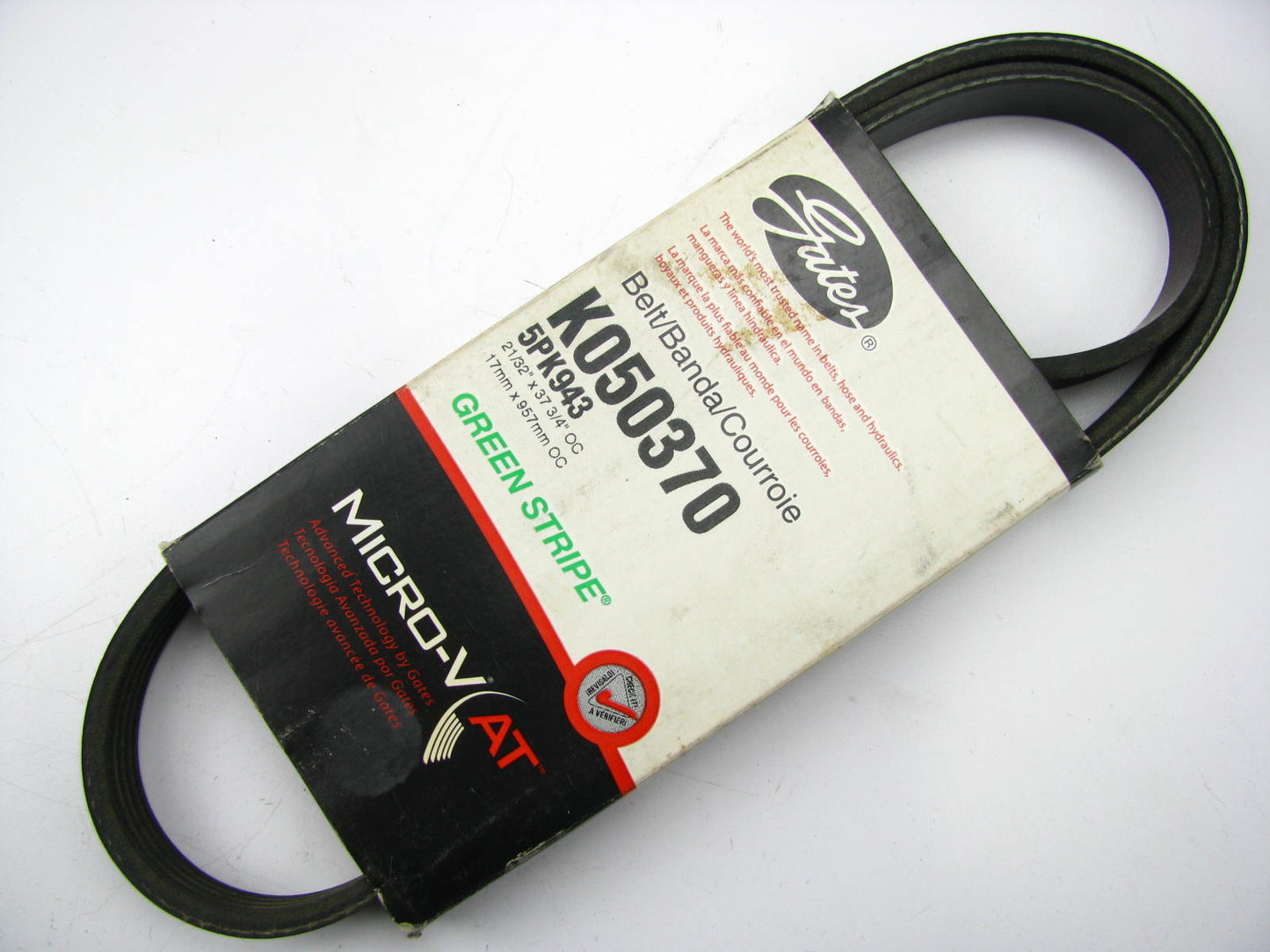 Gates K050370 Serpentine Belt - 0.69'' X 37.50'' - 5 Ribs