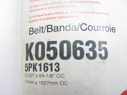 Gates K050635 Serpentine Belt - 0.69'' X 64.00'' - 5 Ribs