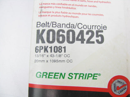 Gates K060425 Serpentine Belt - 0.84'' X 43.00'' - 6 Ribs