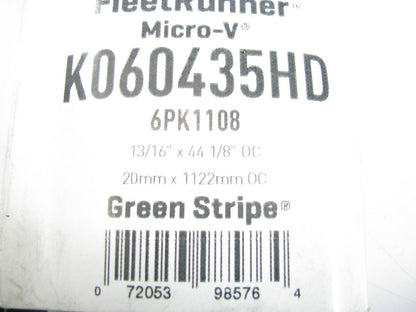 Gates K060435HD Serpentine Belt - 0.84'' X 44.125'' - 6 Ribs