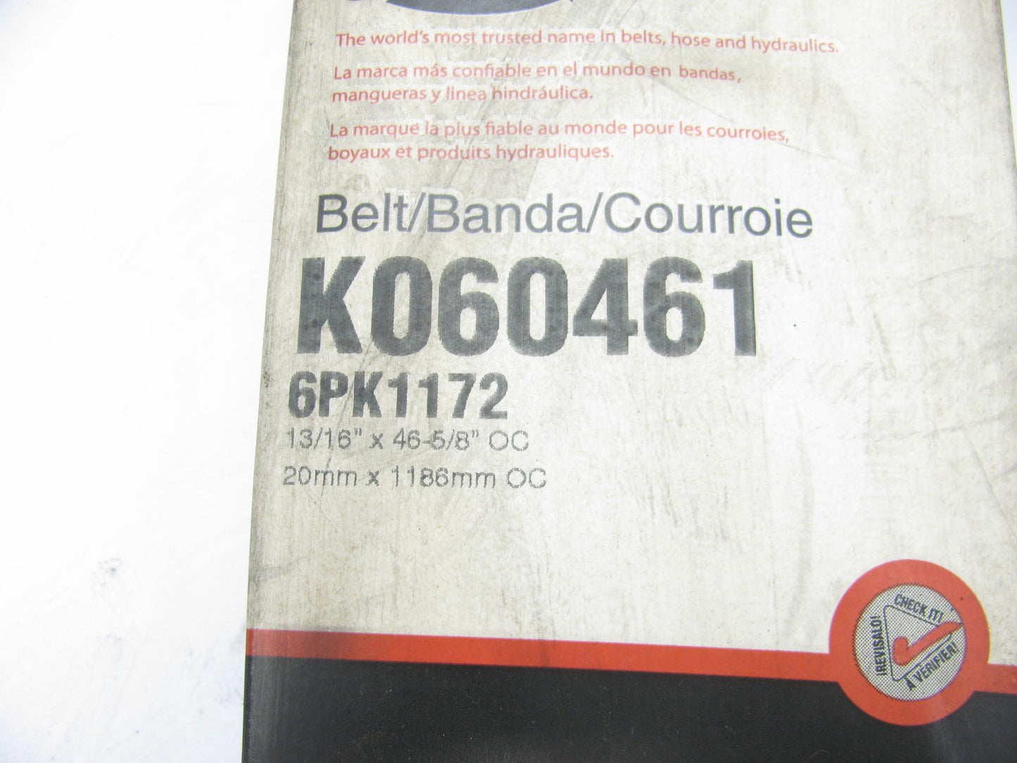 Gates K060461 Serpentine Belt - 0.84'' X 47.00'' - 6 Ribs