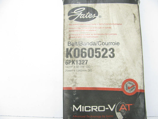 Gates K060523 Serpentine Belt - 0.84'' X 53.00'' - 6 Ribs