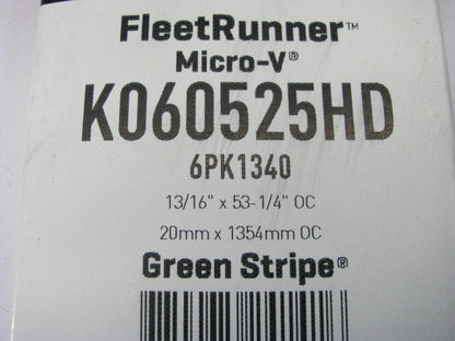 Gates K060525HD Serpentine Belt - 0.84'' X 53.00'' - 6 Ribs