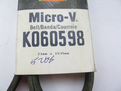 Gates K060598 Serpentine Belt - 0.84'' X 60.50'' - 6 Ribs