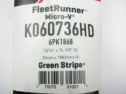 New Gates K060736HD Engine Drive Serpentine Belt HD For 2008-11 14.6L Diesel  KW