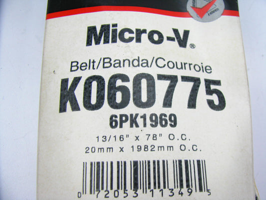 Gates K060775 Serpentine Belt - 0.84'' X 78.00'' - 6 Ribs