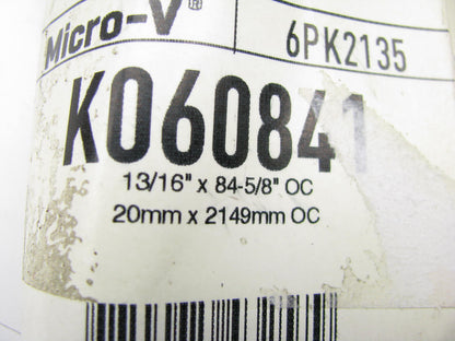 Gates K060841 Serpentine Belt - 0.84'' X 84.625'' - 6 Ribs
