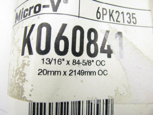 Gates K060841 Serpentine Belt - 0.84'' X 84.625'' - 6 Ribs