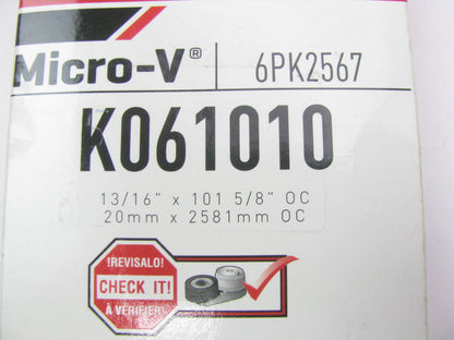 Gates K061010 Serpentine Belt - 0.84'' X 101.50'' - 6 Ribs