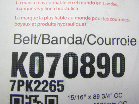 Gates K070890 Serpentine Belt - 0.947'' X 89.695'' - 7 Ribs