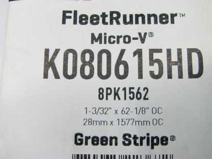 Gates K080615HD Serpentine Belt - 1.12'' X 62.125'' - 8 Ribs