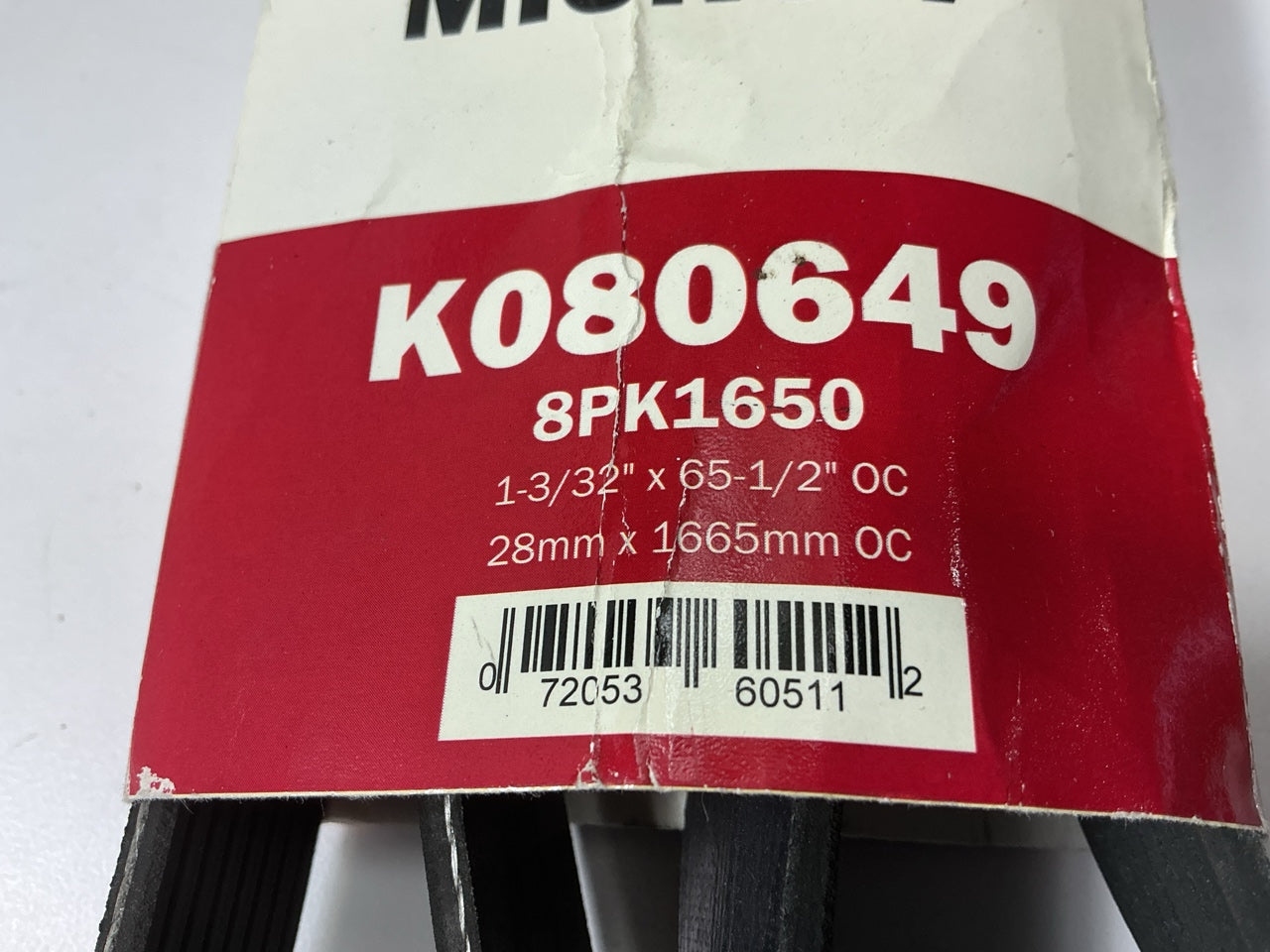 Gates K080649 Micro-V Serpentine Belt  1-3/32'' X 65-1/2'' OC - 8 Ribs