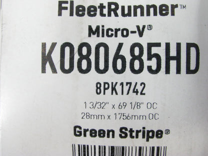 Gates K080685HD Serpentine Belt - 1.12'' X 69.125'' - 8 Ribs