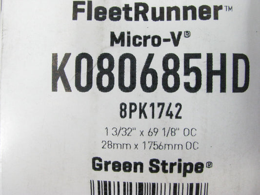Gates K080685HD Serpentine Belt - 1.12'' X 69.125'' - 8 Ribs