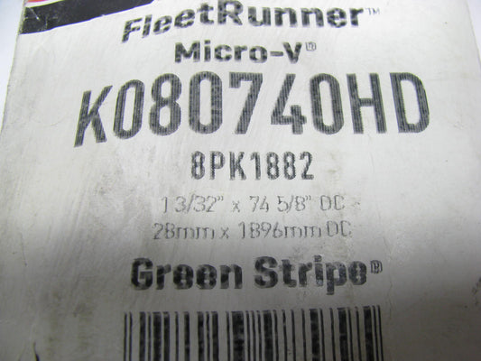 Gates K080740HD Serpentine Belt - 1.12'' X 74.625'' - 8 Ribs