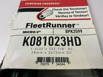 Gates K081023HD Heavy Duty Serpentine Belt - 1.12'' X 102.875'' - 8 Ribs