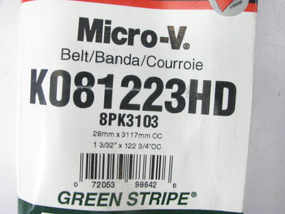 Gates K081223HD Serpentine Belt - 1.087'' X 122.75'' - 8 Ribs