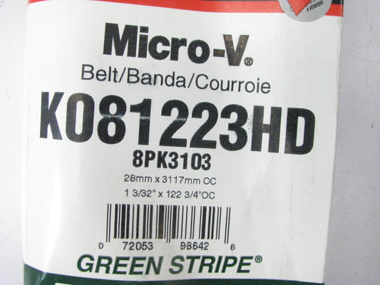 Gates K081223HD Serpentine Belt - 1.087'' X 122.75'' - 8 Ribs