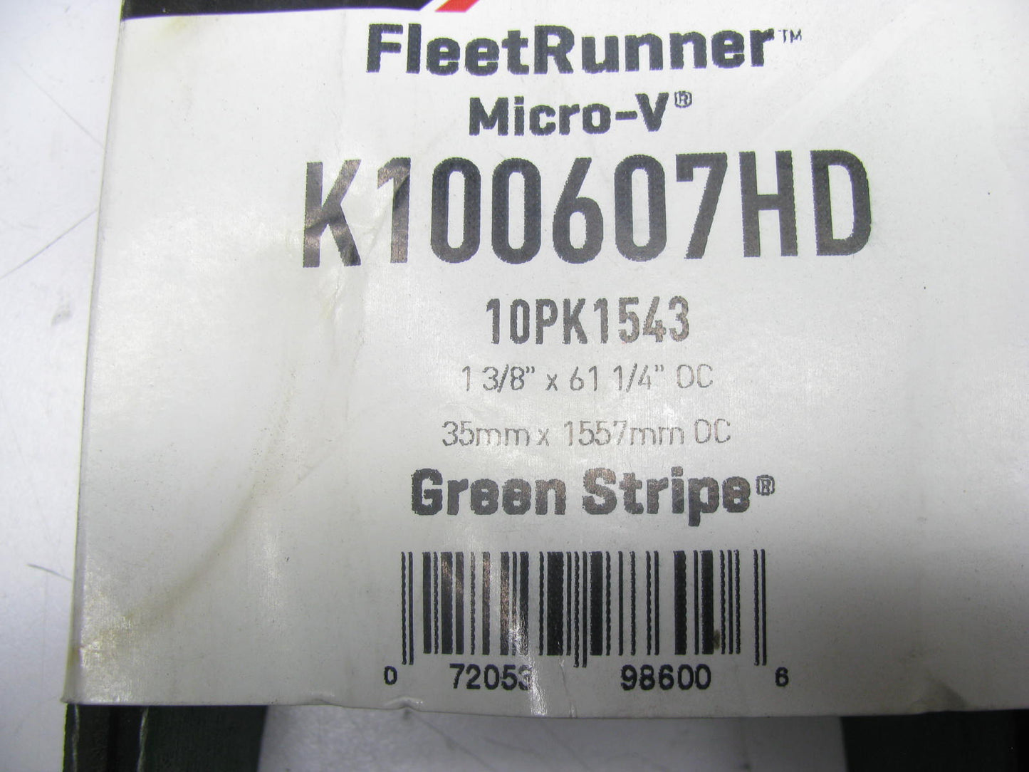Gates K100607HD Serpentine Belt - 1.367'' X 61.25'' - 10 Ribs