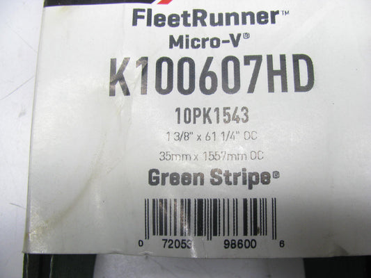Gates K100607HD Serpentine Belt - 1.367'' X 61.25'' - 10 Ribs