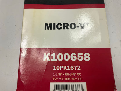Gates K100658 Serpentine Belt - 1.367'' X 66.40'' - 10 Ribs