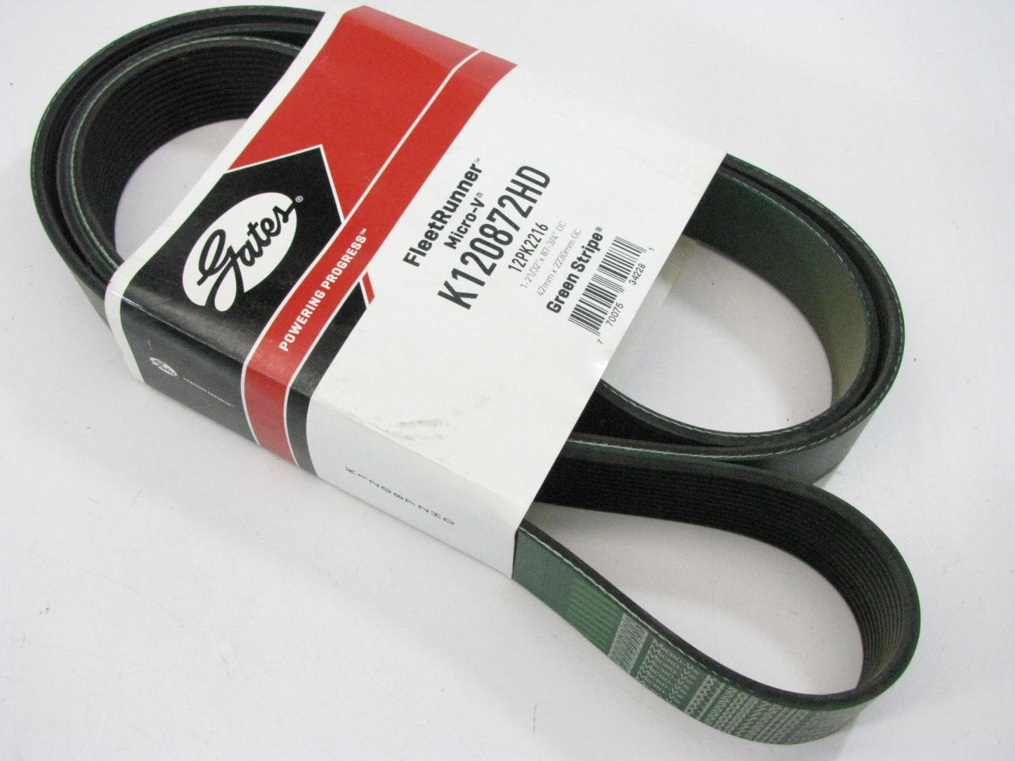 Gates K120872HD Heavy Duty Serpentine Belt - 1.647'' X 87.625'' - 12 Ribs