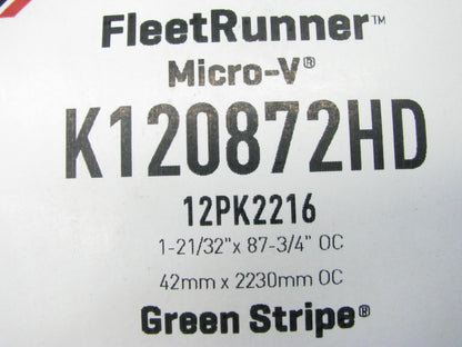 Gates K120872HD Heavy Duty Serpentine Belt - 1.647'' X 87.625'' - 12 Ribs