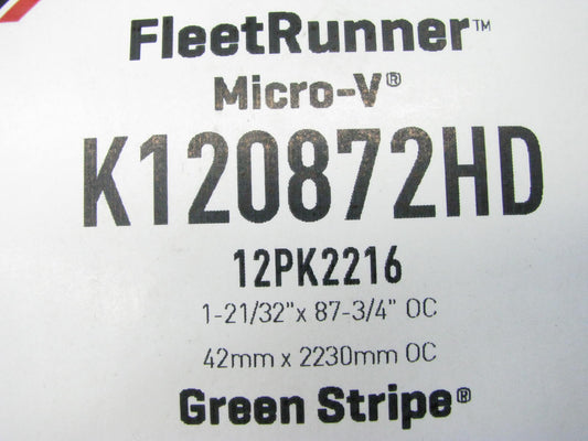 Gates K120872HD Heavy Duty Serpentine Belt - 1.647'' X 87.625'' - 12 Ribs