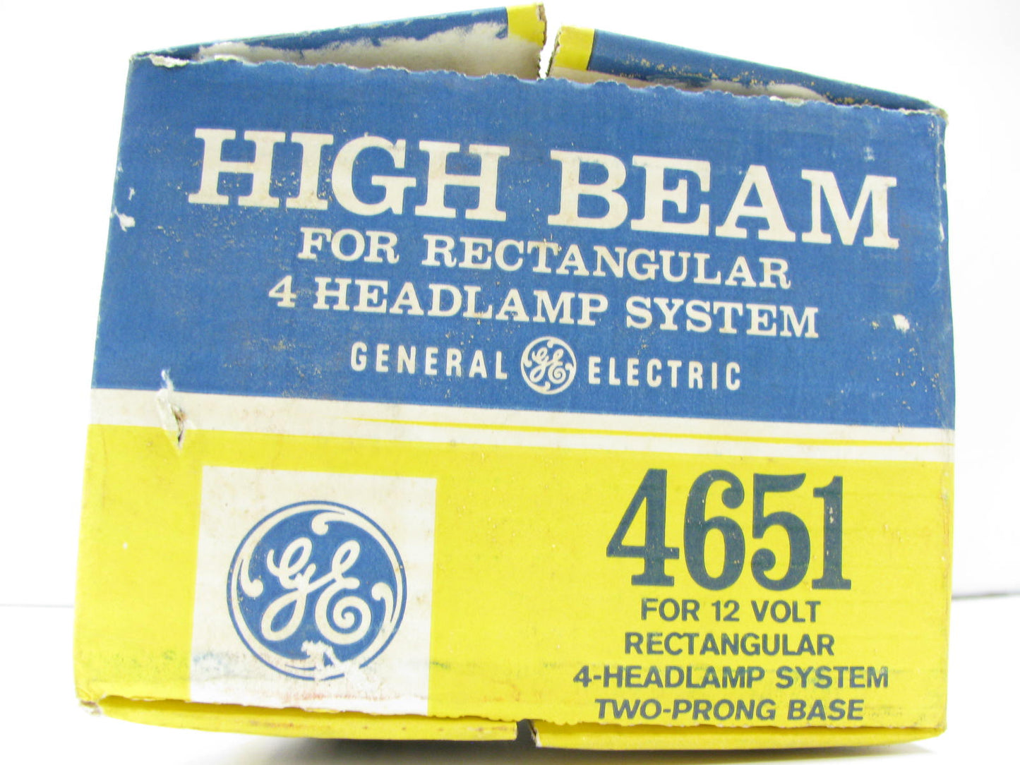 (2) GE 4651 Sealed Beam Headlights Headlamps, HIGH BEAM