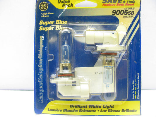 (2) GE 9005SB Headlight Light Bulbs, Super Blue Halogen # 9005 Bulb