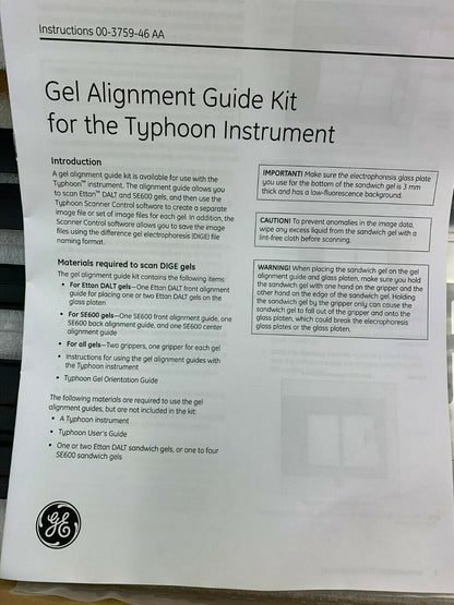 GE Ettan DALT + SE600 Electrophoresis Gel Alignment Guides Kit