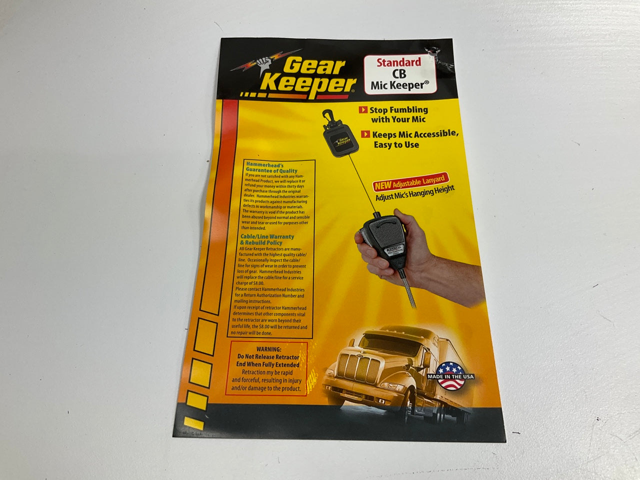 Gear Keeper RT4-4112 28'' Retractable Black CB, HAM Mic Keeper Hanger