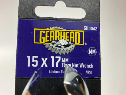 Gearhead GH0042 15mm X 17mm Metric Flare Nut Wrench