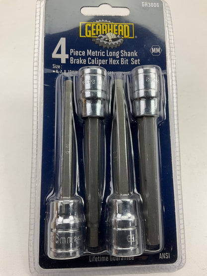 Gearhead GH3006 Metric Long Shank Brake Caliper Hex Bit, 4-Piece