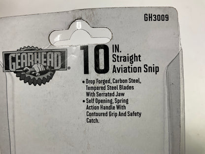 Gearhead GH3009 Straight Aviation Snip, 10''