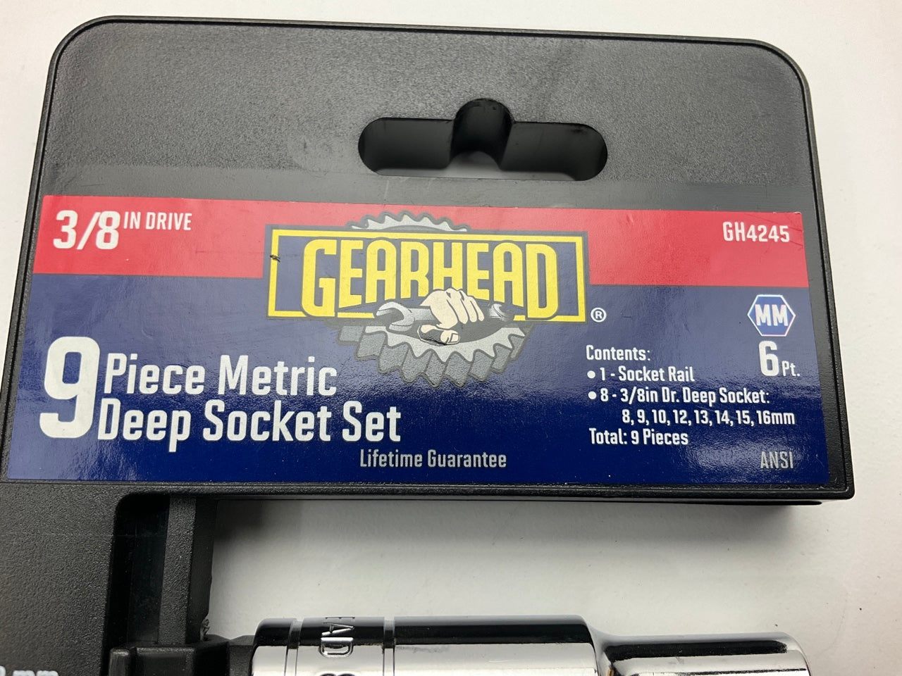 Gearhead GH4245 3/8'' Drive Metric Deep Socket Set, 9-Piece