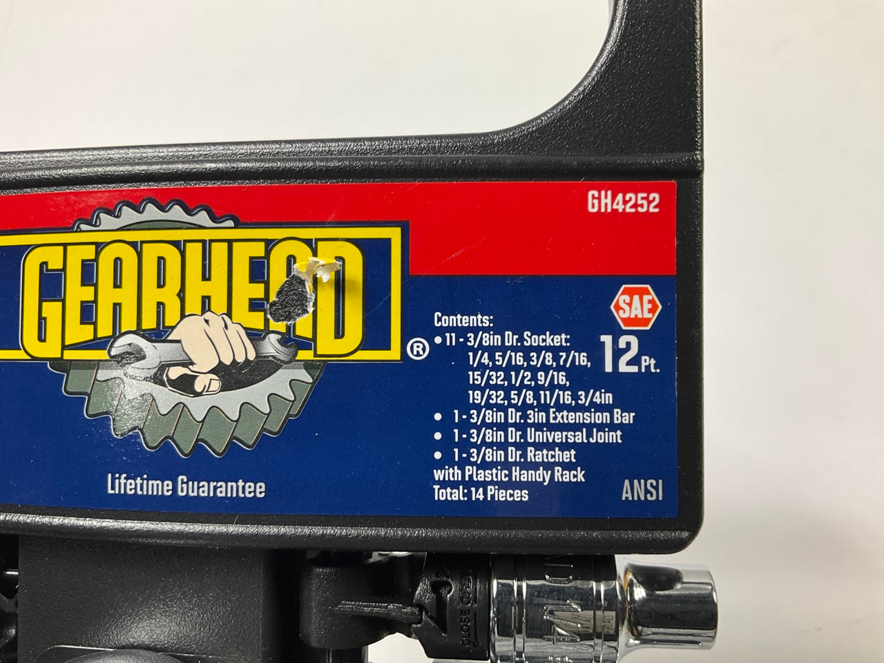 Gearhead GH4252 3/8'' SAE Drive Socket & Ratchet Handle Set, 14-Piece