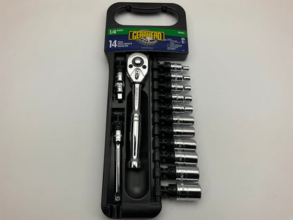 Gearhead GH4255 1/4'' Drive Metric Socket & Ratchet Handle Set, 14-Piece