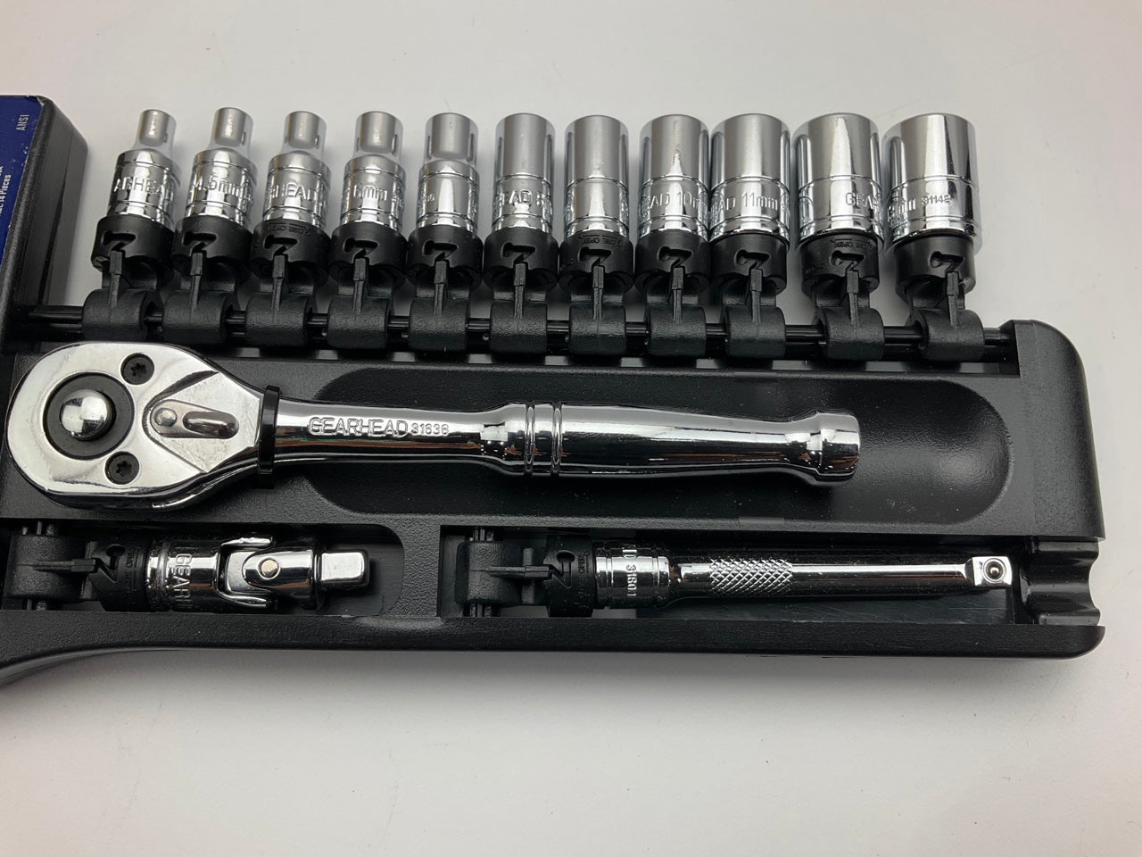 Gearhead GH4255 1/4'' Drive Metric Socket & Ratchet Handle Set, 14-Piece