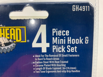 Gearhead GH4911 Mini Hook & Pick Set, 4-Piece